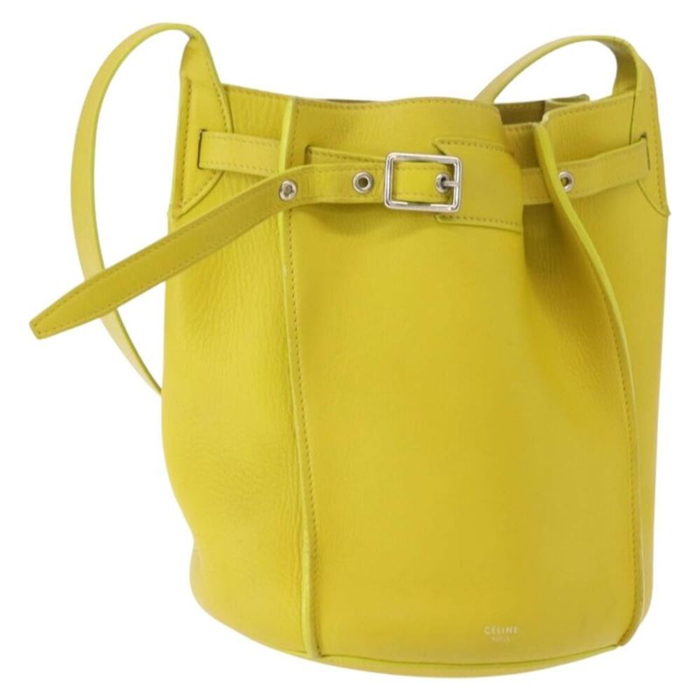 Celine Long Strap Big Bag Bucket Leather Yellow Leather Shoulder Bag Bag